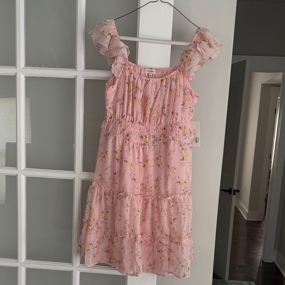 Pink Floral Ruffle Tiered Sundress for Girls